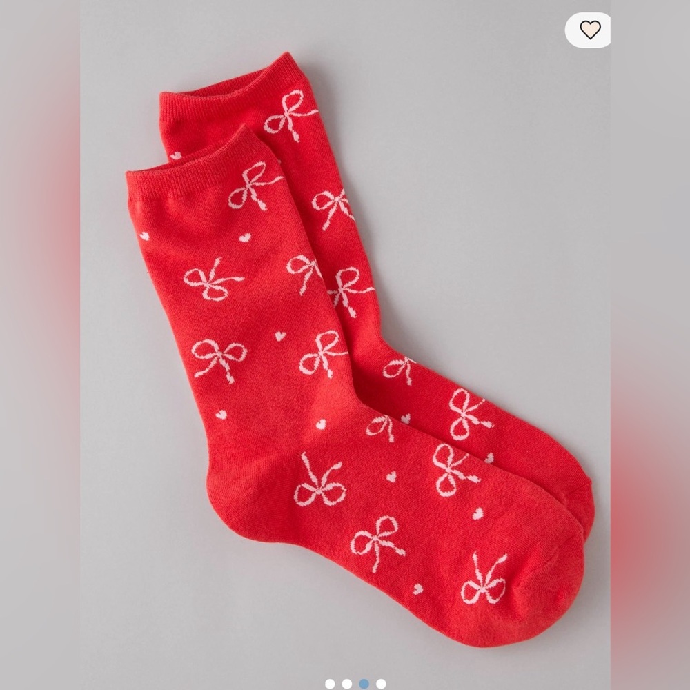 American Eagle Outfitters Vibrant Red Bow NWT Casual Socks